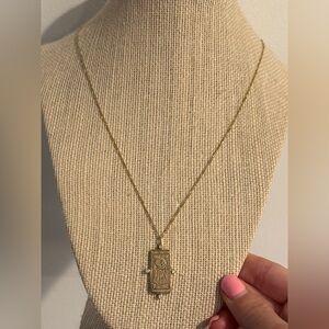 Sofia Zakia Diamond The Moon Tarot Card Necklace 14K Yellow Gold